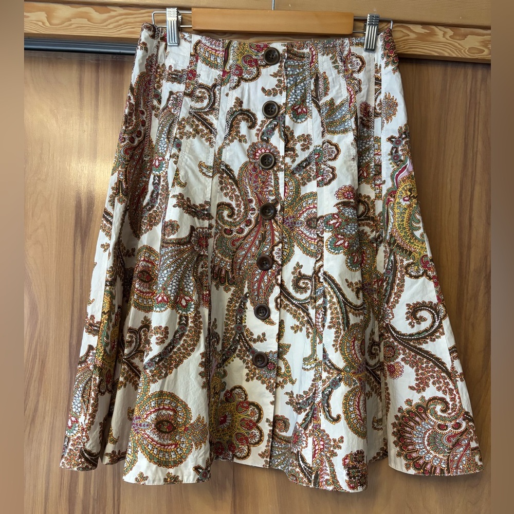 Paisley Button-Front Skirt, Cabi Women's Multicolor Paisley Button Front Skirt